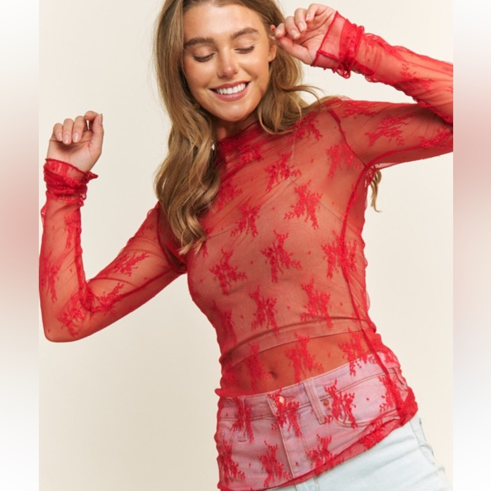 Lace Mesh - Red
